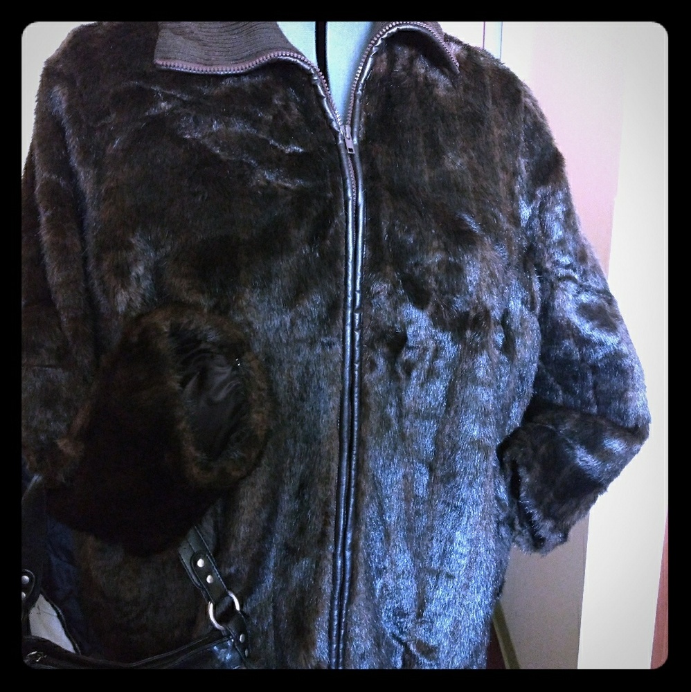 Fur jacket and matching bag